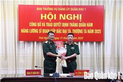 Quân khu công bố, trao quyết định thăng quân hàm nâng lương sĩ quan cấp bậc Đại tá, Thượng tá năm 2025